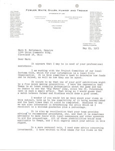 Letter from William R. Hapner Jr. to Mark H. McCormack