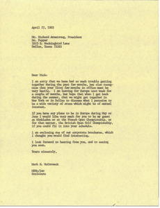 Letter from Mark H. McCormack to Richard Armstrong