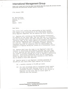 Letter from Mark H. McCormack to Mark Rolfing