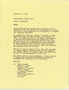 Memorandum from Mark H. McCormack to United States Golf Association working papers file