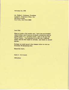 Letter from Mark H. McCormack to Philip E. Beekman