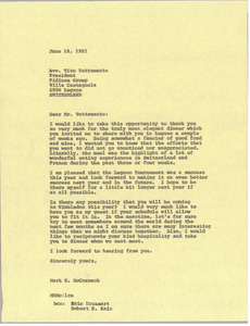 Letter from Mark H. McCormack to Tito Tettamante