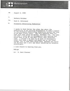 Memorandum from Mark H. McCormack to Barbara Brookes