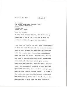 Letter from Mark H. McCormack to Mr. Miyake