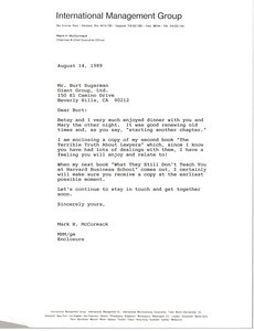 Letter from Mark H. McCormack to Burt Sugarman