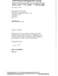 Letter from Mark H. McCormack to Willard C. Butcher