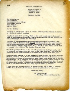 Letter from Alan C. Fraser to Norman Myrick