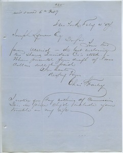 Letter from Charles S. Farley to Joseph Lyman