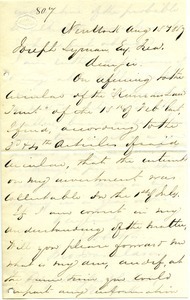 Letter from Joseph M. Donaldson to Joseph Lyman