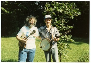 Bill Keith (with banjo) and David Grisman (with mandolin)