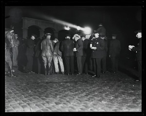 In front of the prison on the night of the execution of Sacco and Vanzetti