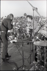 Hollywood Speedway Rock Festival: Elvin Bishop on guitar with harmonica player