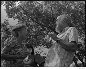 My Wedding: Andrea Simon laughing with Ram Dass