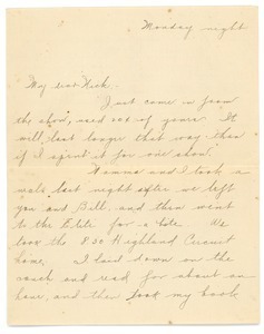 Letter from Letitia Crane to Frank F. Newth