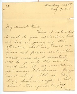 Letter from Letitia Crane to Frank F. Newth