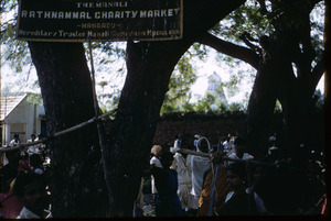 Rathnammal charity market sign in Mangadu
