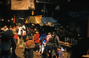 Crowds at the produce market