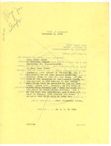 Letter from W. E. B. Du Bois to Inzer Byers