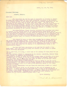 Letter from Rev. A. E. Thomson to Horace Bumstead