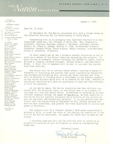 Letter from Nation Associates to W. E. B. Du Bois