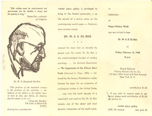 Invitation to hear W. E. B. Du Bois