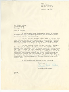 Letter from Eslanda Goode Robeson to W. E. B. Du Bois