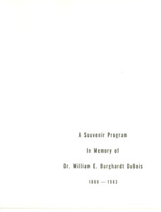 A souvenir program in memory of Dr. William E. Burghardt Du Bois
