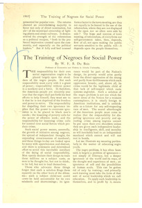 The training of Negroes for social power
