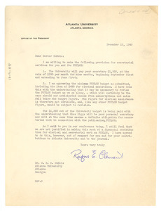 Letter from Rufus E. Clement to W. E. B. Du Bois