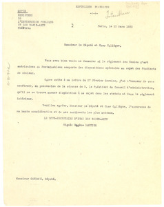 Letter from Eugéne Lautier to Gratien Candace