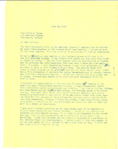 Letter from W. E. B. Du Bois to Shirley Graham