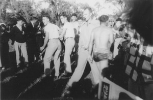 Class of 1953 freshmen at rope pull
