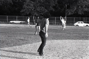 Boston Phoenix vs. WBCN staff softball game: catch in the outfield