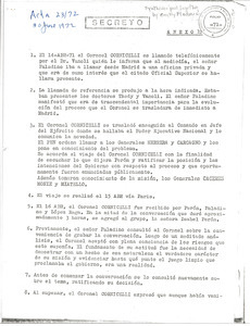 Report: meeting between Juan Domingo Perón and Francisco Cornicelli
