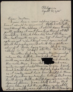Letter from Harold D. Langland to Clara M. Langland