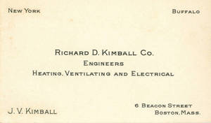 the Richard D. Kimball Company business card, ca. 1926