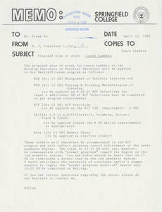 A memo from William J. Considine to Frank Fu on Lance Lambdin (April 12, 1982)