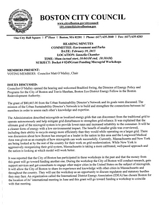 Committee on Environment and Parks hearing minutes, February 19, 2015