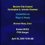 Committee on Ways and Means hearing recording, April 28, 2005