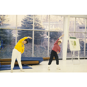 Women stretching in a gym