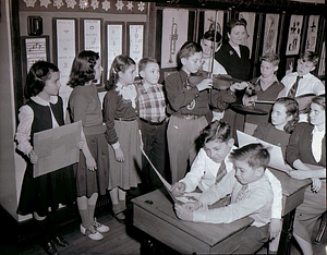 Music class, Lincoln School, 1951