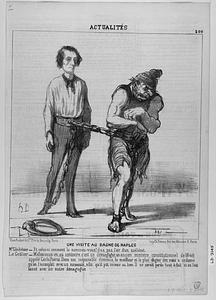 Une VISITE AU BAGNE DE NAPLES. Mr. Gladstone - Et celui-ci comment le nommez-vous? il n'a pas l'air d'un scélérat. Le Geôlier - Méfiez-vous en, au contraire; c'est un démagogue, un ancien ministre constitutionnel de 1848 appelé Caro Poërio. Dans son inépuisable clémence, le meilleur et le plus digne des rois a ordonné qu'on l'accouplât avec un assassin, afin qu'il pût revenir au bien. Il se serait perdu tout à fait si on l'eût laissé avec un autre démagogue.