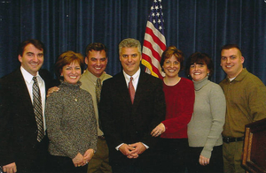 Dan Conley and family following his swearing-in as the 14th District Attorney for Suffolk County