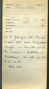 Tewksbury Almshouse Intake Record: Wilson, Andrew