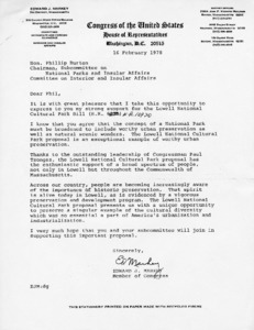 Letter to Phillip Burton from Edward J. Markey