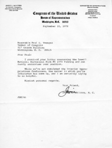 Letter to Paul E. Tsongas from Jamie L. Whitten
