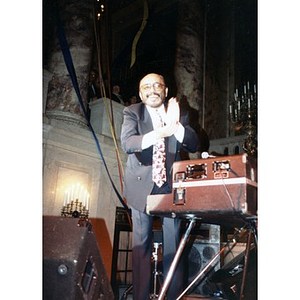 Eddie Palmieri on stage at a Cultura Viva event.