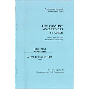 Holocaust Awareness Service, 1999.