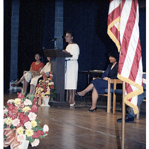 Speaker at Roxbury Community College's commencement ceremony