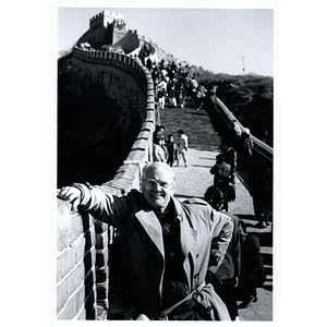 Peter Serenyi, Professor of Art and Architecture, standing on the Great Wall of China
